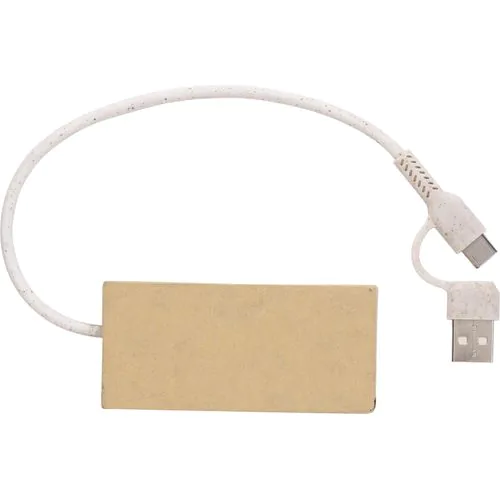 Aluminium and recycled paper USB hub Paulo Aluminium and recycled paper USB hub Paulo