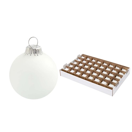 Boule de Noël 7 cm avec sérigraphie 1 couleur - sur plateau - couronne argentée - MADE IN GERMANY