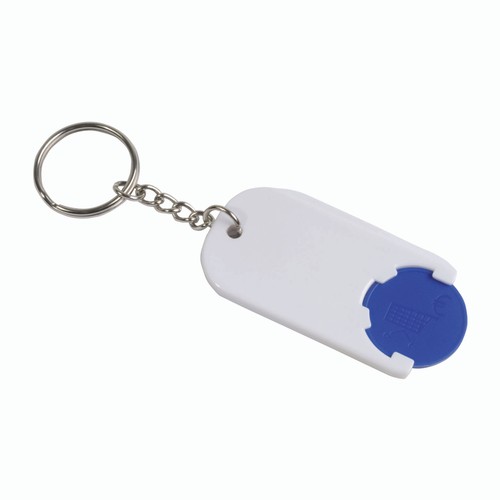 Plastic key ring with shopping trolley token