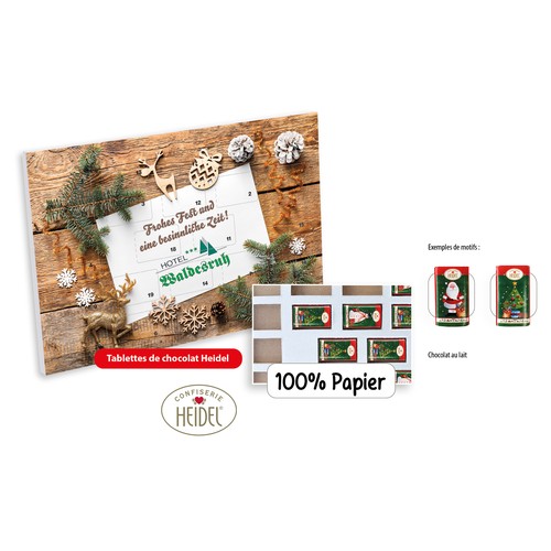 Table Advent calendar Heidel 100% paper standard design & print, Heidel chocolate naps Table Advent calendar Heidel 100% paper standard design & print, Heidel chocolate naps