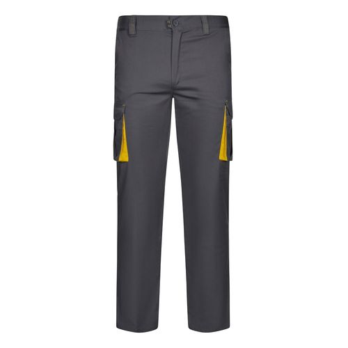 VL FIDES. Pantaloni elasticizzati bicolore con diverse tasche (240g/m²), in cotone (46%), EME (38%) e poliestere (16%)