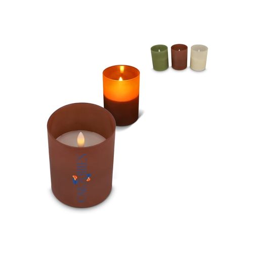 Bougie rechargeable à l'huile de cire et LED Nyelle dans un verre Bougie rechargeable à l'huile de cire et LED Nyelle dans un verre