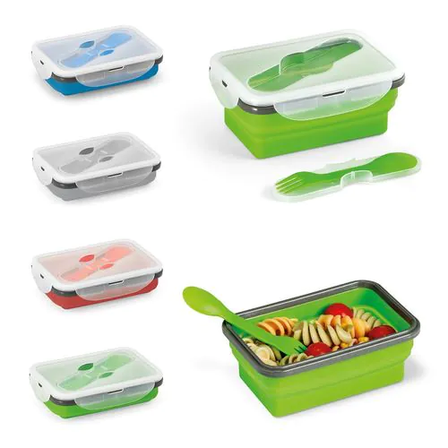 SAFFRON. Lunch Box. Wysuwane hermetyczne pudełko wykonane z silikonu i PP 640 mL SAFFRON. Lunch Box. Wysuwane hermetyczne pudełko wykonane z silikonu i PP 640 mL