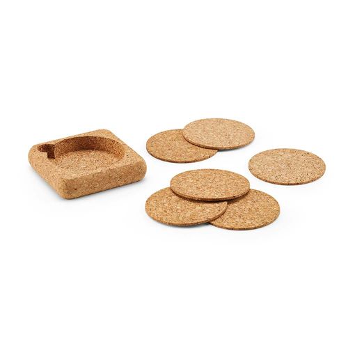Klein cork coasters. Set of 6 with organizer. Made in Portugal