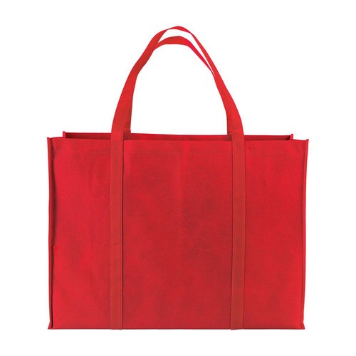 Shopper maxi avec soufflet en TNT 100 g/m2 cousu avec anses longues