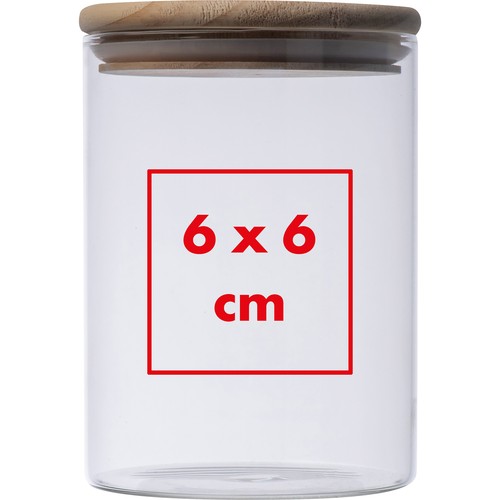 Borosilicate glass jar with pine wood lid, 700 ml