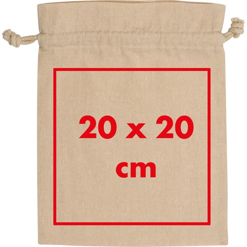 Medium drawstring bag made from recycled cotton