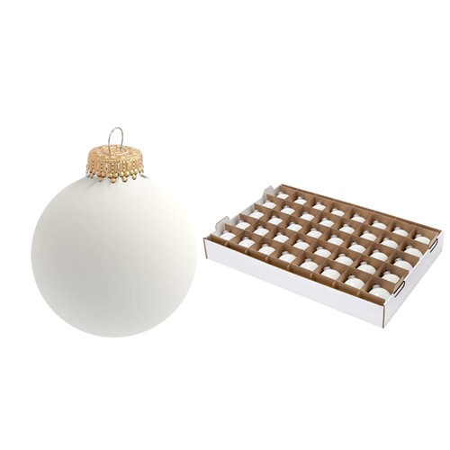 Christmas Bauble 6 cm with 1-colour screen printing - on tray - gold cap - MADE IN GERMANY Christmas Bauble 6 cm with 1-colour screen printing - on tray - gold cap - MADE IN GERMANY