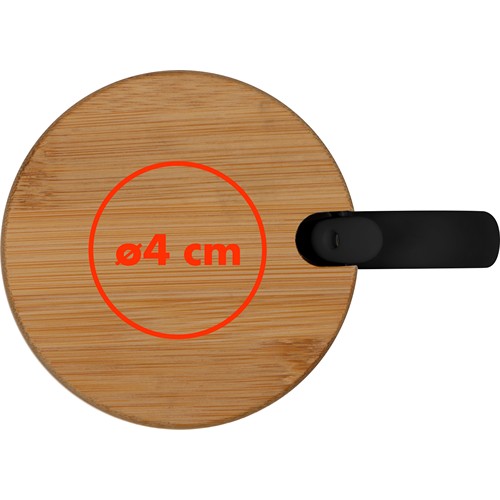 Ceramic mug with spoon and bamboo lid Ceramic mug with spoon and bamboo lid