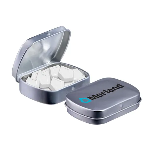 Mini hinged tin logo mints Mini hinged tin logo mints