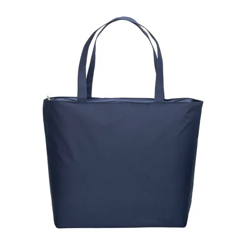 300D polyester beach bag with long handles and zip closure