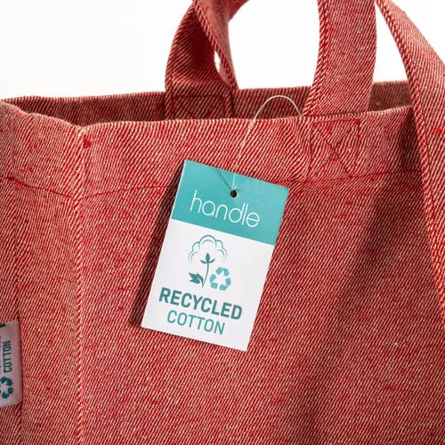 280g/m2 recycled cotton shopping bag, long handles and gussets 280g/m2 recycled cotton shopping bag, long handles and gussets