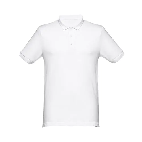 THC MONACO WH. Polo da uomo a maniche corte in cotone cardato THC MONACO WH. Polo da uomo a maniche corte in cotone cardato