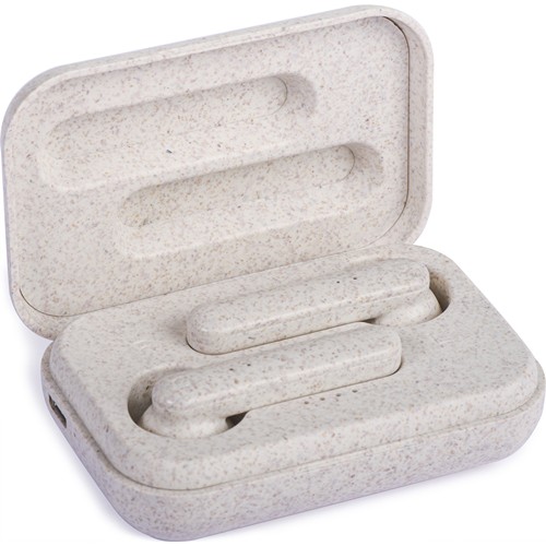 AURICOLARI BLUETOOTH TWS IN PAGLIA DI GRANO+ABS