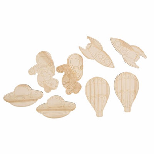 Set de blocs en bois pour la peinture, peintures et 2 pinceaux | Priya