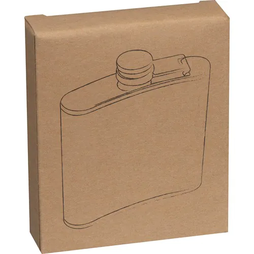 Hip flask with bamboo cover