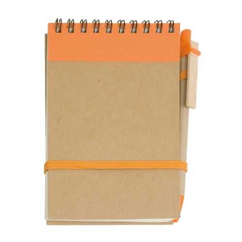 Bloc notes en papier recyclable avec stylo en carton (9x14,8 cm)
