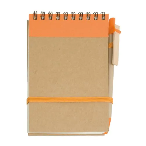 Bloc notes en papier recyclable avec stylo en carton (9x14,8 cm)