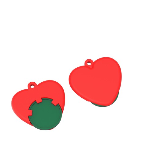 Chip holder with 1€ chip "heart"