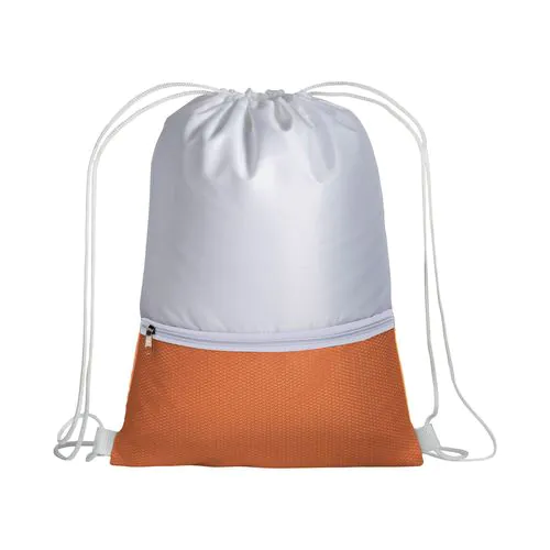 210T polyester backpack with coloured zip pocket and drawstring closure 210T polyester backpack with coloured zip pocket and drawstring closure
