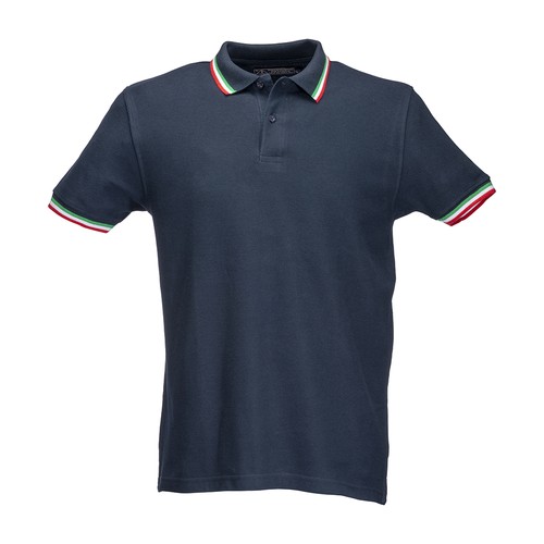 100% piqué cotton (180 g/m2) short-sleeved polo shirt with three-colour trims 100% piqué cotton (180 g/m2) short-sleeved polo shirt with three-colour trims
