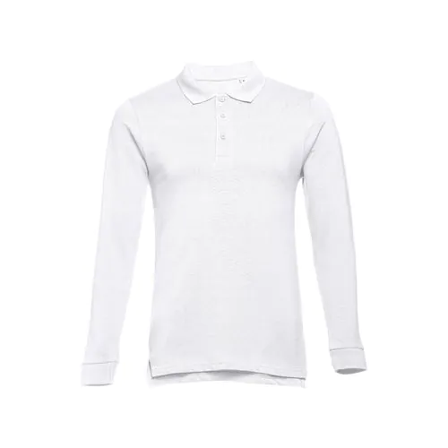 THC BERN WH. Polo da uomo in cotone a maniche lunghe