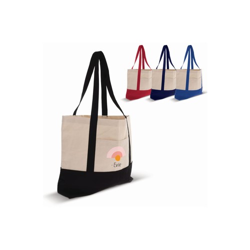Beach bag cotton canvas OEKO-TEX® 280g/m² 42x10x30cm