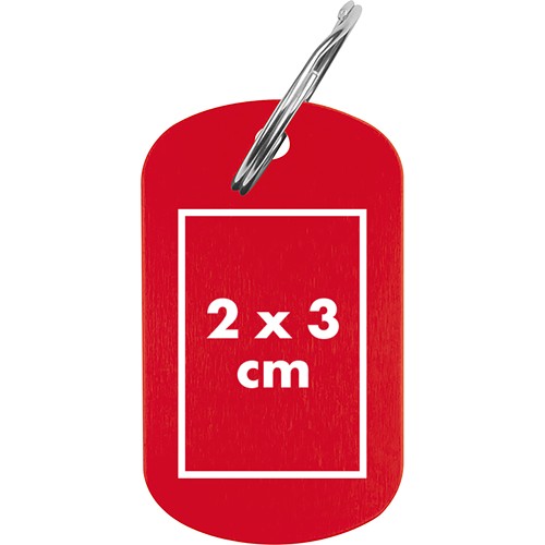 Sleutelhanger met metaalplaatje Sleutelhanger met metaalplaatje