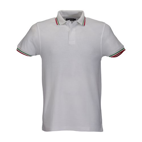100% piqué cotton (180 g/m2) short-sleeved polo shirt with three-colour trims