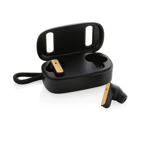 Auriculares TWS de plástico reciclado RCS y bambú Auriculares TWS de plástico reciclado RCS y bambú