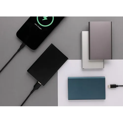 Powerbank plástico/aluminio RCS reciclado de 4000 mah tipo C Powerbank plástico/aluminio RCS reciclado de 4000 mah tipo C