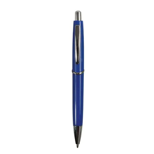 ABS plastic snap pen with coloured barrel and metal clip, jumbo refill