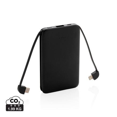 5.000 mAh Powerbank mit integriertem Kabel 5.000 mAh Powerbank mit integriertem Kabel