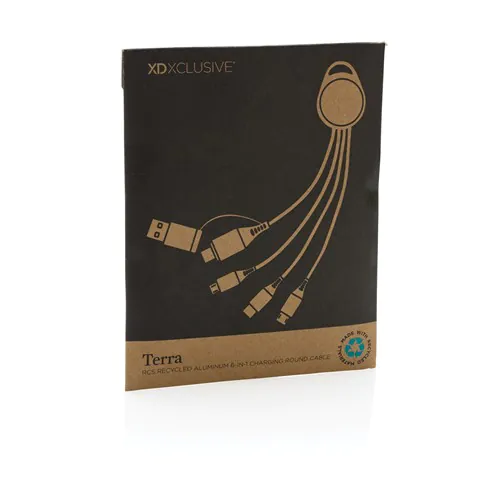 Cable de carga 6 en 1 de aluminio reciclado Terra RCS Cable de carga 6 en 1 de aluminio reciclado Terra RCS