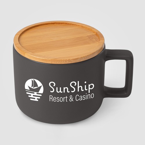 Café Virtuoso - 355 ml Ceramic Mug with Bamboo Lid