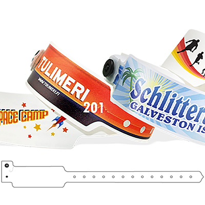 Braccialetti formato ampio in plastica personalizzabili con stampa fotografica 25 mm