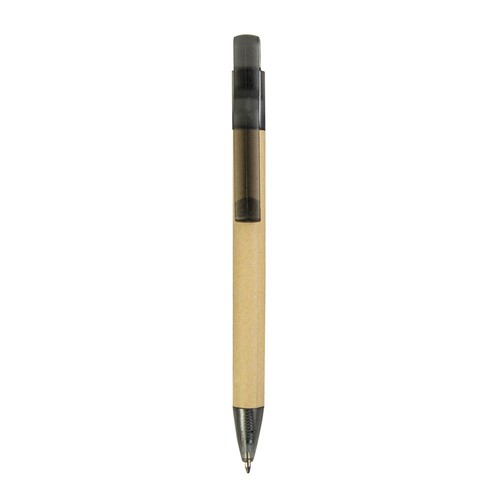 Stylo à déclic en papier recyclé avec détails plastique Stylo à déclic en papier recyclé avec détails plastique