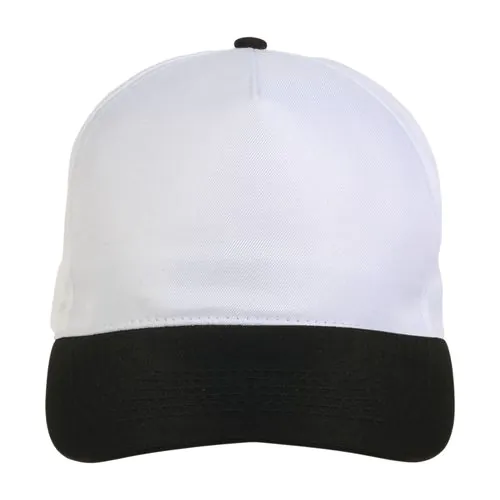 Polyester 5-panel cap with adjustable velcro strap Polyester 5-panel cap with adjustable velcro strap