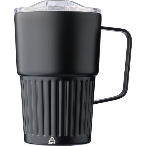 Recycled stainless steel double-walled travel mug (450 ml) Calo Recycled stainless steel double-walled travel mug (450 ml) Calo
