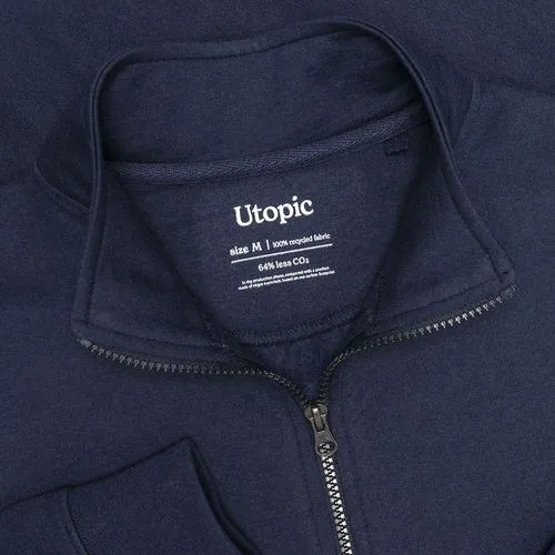 Unisex zipper sweatshirt made of 100% regenerated 280 g/m2 fabric