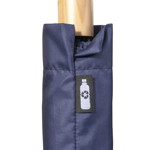 Mini ombrello manuale in R-PET con manico di legno