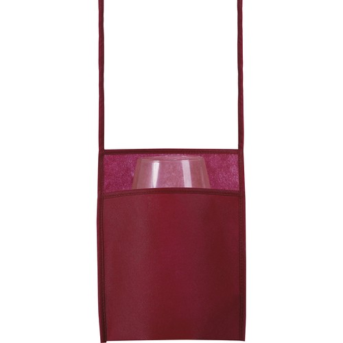 BANDOULIÈRE PORTE-VERRES TNT (70 gr/m²) AVEC SOUFFLET, BANDOULIÈRE 100 cm