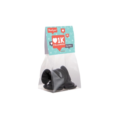Blokzakje met kopkaartje en 50 gram snoep Blokzakje met kopkaartje en 50 gram snoep