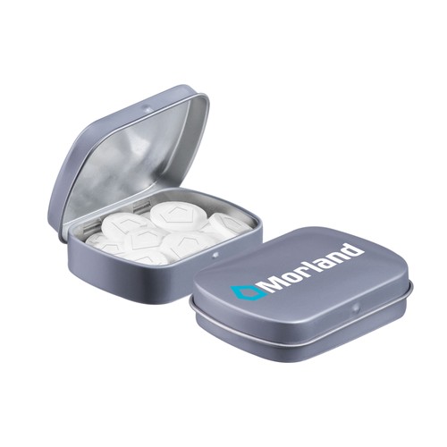 Mini scharnierblikje met logo mints Mini scharnierblikje met logo mints