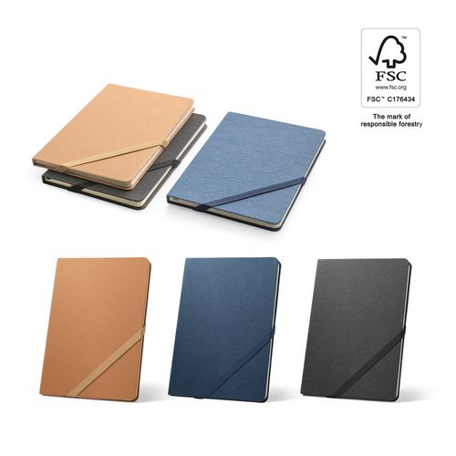 HUXLEY. Cahier A5, en papier résistant à l'eau, avec des pages lignées fabriquées à partir d'un matériau certifié FSC™ et d'autres matériaux contrôlés HUXLEY. Cahier A5, en papier résistant à l'eau, avec des pages lignées fabriquées à partir d'un matériau certifié FSC™ et d'autres matériaux contrôlés