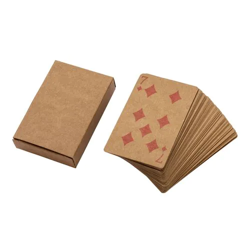 Deck of 54 playing cards in single box, in recycled paper Deck of 54 playing cards in single box, in recycled paper