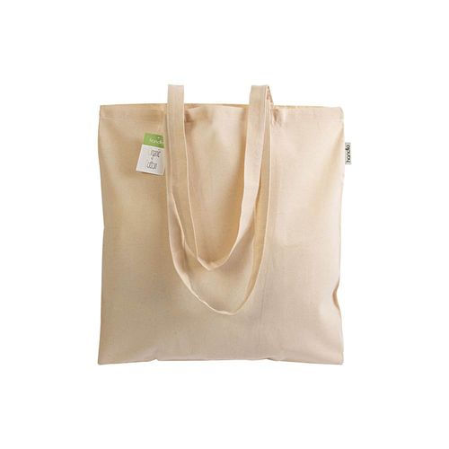 140 g/m2 organic cotton shopping bag, long handles