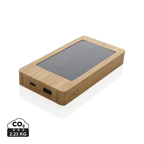 Batterie de secours solaire 10.000mAh en bambou Sunwick Batterie de secours solaire 10.000mAh en bambou Sunwick
