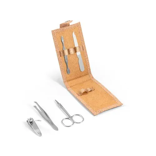 ZENA. Set de manucure en liège avec pièces en acier inoxydable ZENA. Set de manucure en liège avec pièces en acier inoxydable