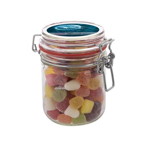 Weckpotje 0,4 liter, gevuld met snoep